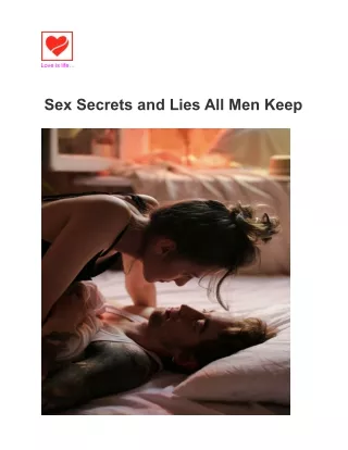 Sex Secrets and Lies All Men Keep