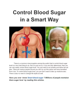 Control Blood Sugar  in a Smart Way