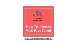 how to increase web page speed