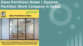 Glass Partitions Dubai | Gypsum Partition Work Company in Dubai