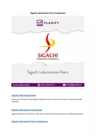 Sigachi Laboratories Comparison