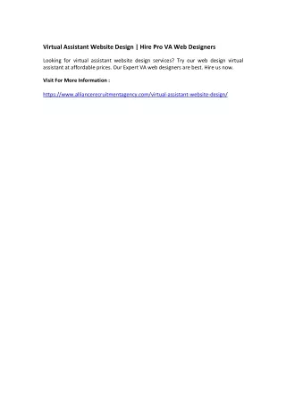 virtual assistant website design hire