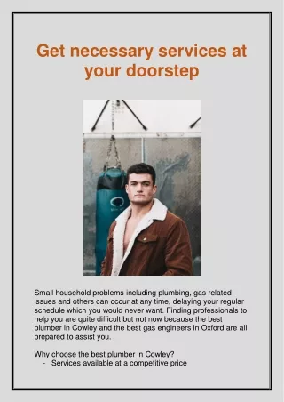 get necessary services at your doorstep
