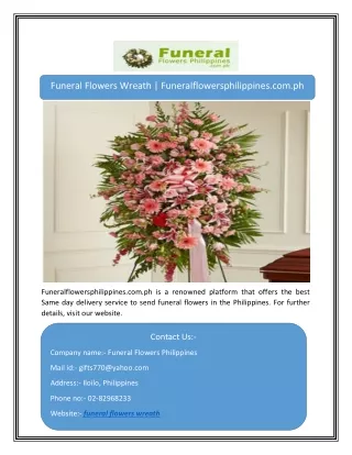 Funeral Flowers Wreath | Funeralflowersphilippines.com.ph