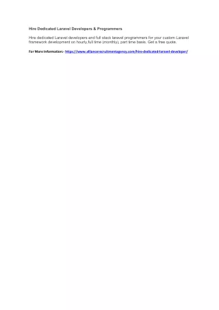 hire dedicated laravel developers programmers