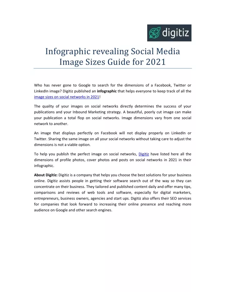 infographic revealing social media image sizes