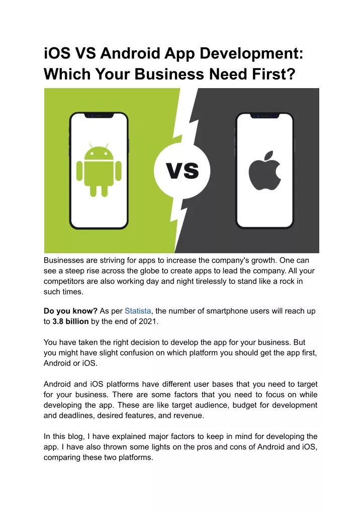 ios vs android app development which your