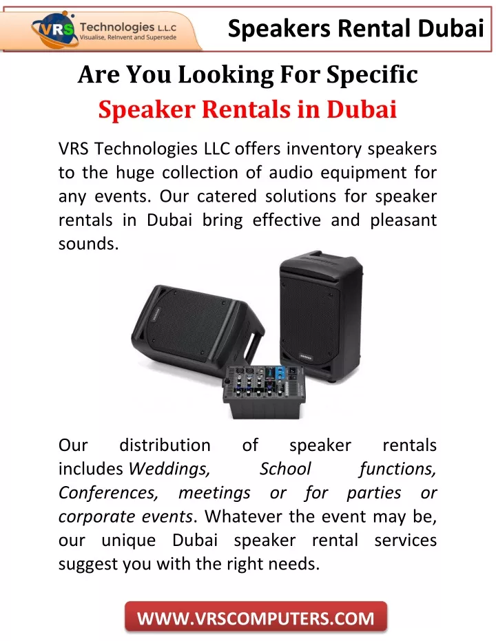 speakers rental dubai