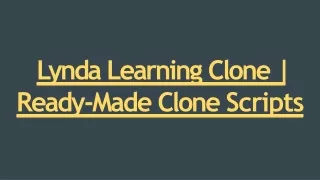 l ynda learning clone ready made clone scripts
