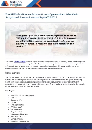 fish oil market revenue drivers growth
