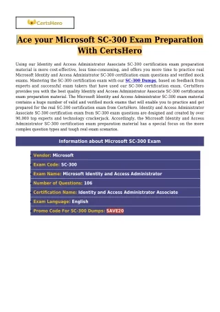 CertsHero Microsoft SC-300 Dumps PDF - Guarantee Success (2021) 