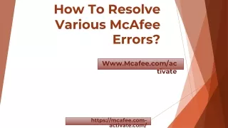 how to resolve various mcafee errors