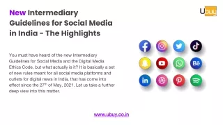 New Intermediary Guidelines for Social Media in India - The Highlights