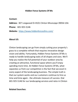 hidden fence systems of ms