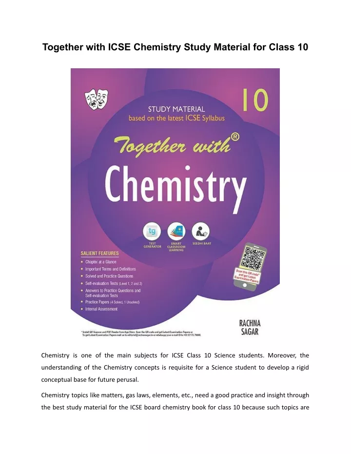 PPT - Together With ICSE Chemistry Study Material For Class 10 ...