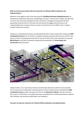what are the processes which help sub contractors
