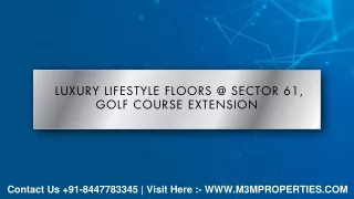 luxury lifestyle floors @ sector 61 golf course