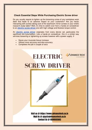 check essential steps while purchasing electric