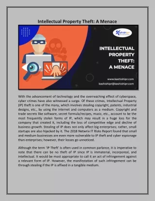 intellectual property theft a menace