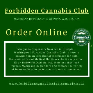 Medical Marijuana Near Me in Olympia WA | Forbidden Cannabis Club Olympia