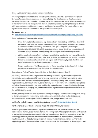 drone logistics and transportation market