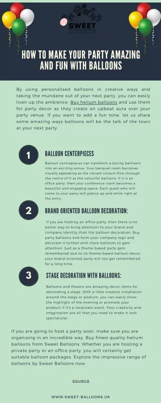 How To Make Your Party Amazing and Fun With Balloons