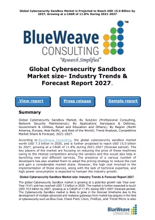 global cybersecurity sandbox market is projected