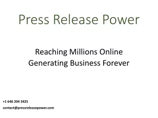 Press Release Power- Writing Service