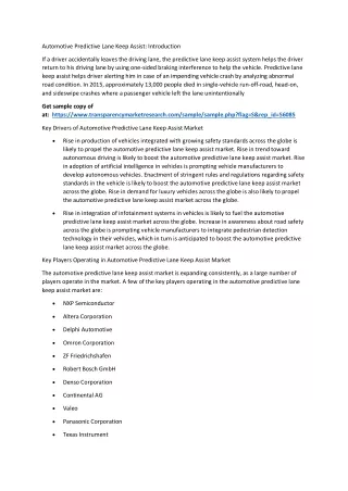 Automotive Predictive Lane Keep Assist Industry Revenue