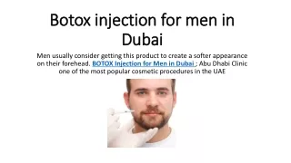botox injection for men in dubai