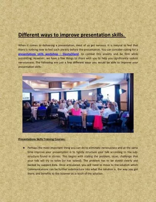 Different ways to improve presentation skills.