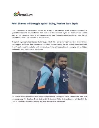 rohit sharma will struggle against swing predicts