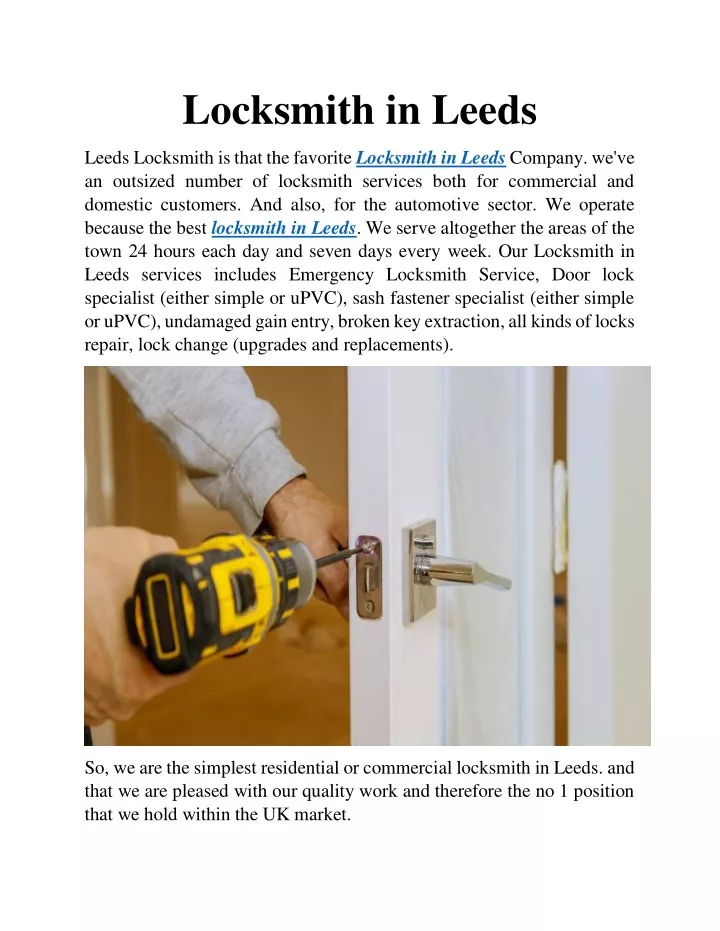 locksmith in leeds