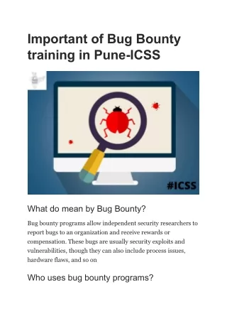 Important of Bug Bounty training in Pune