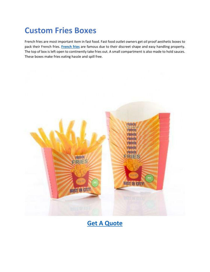 custom fries boxes