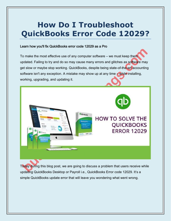 how do i troubleshoot quickbooks error code 12029