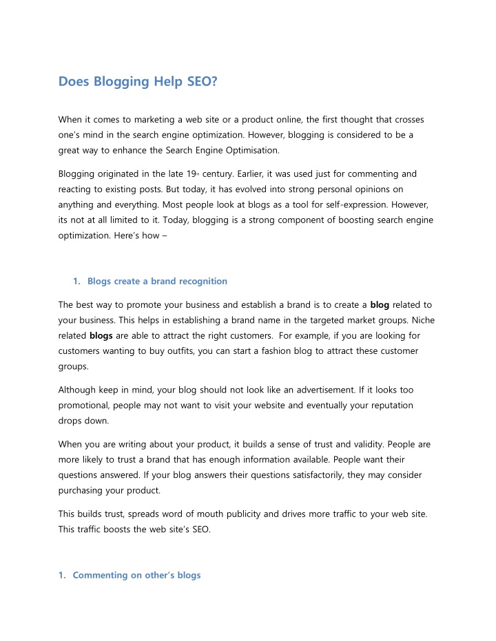 does blogging help seo