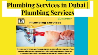 Plumbing Services in Dubai | Plumbing Services
