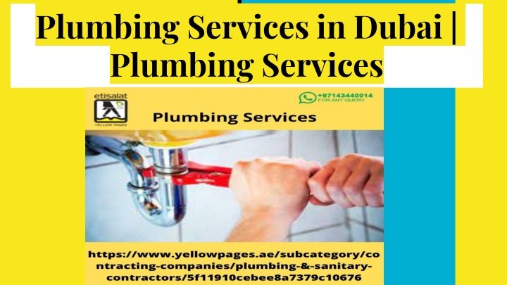 plumbing services in dubai plumbing services
