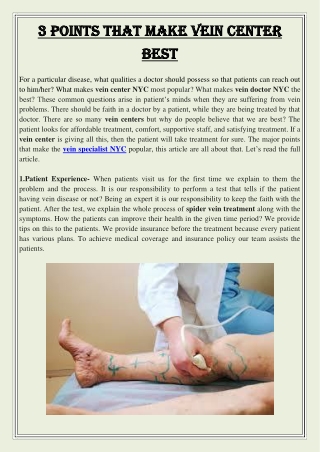 3 points that make vein center 3 points that make