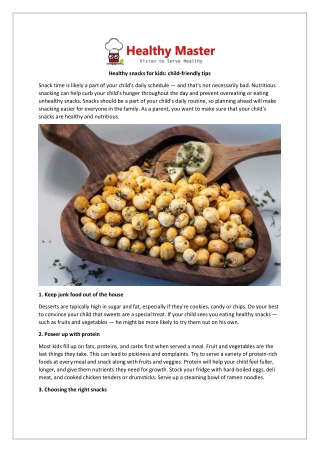 Healthy snacks for kids child-friendly tips
