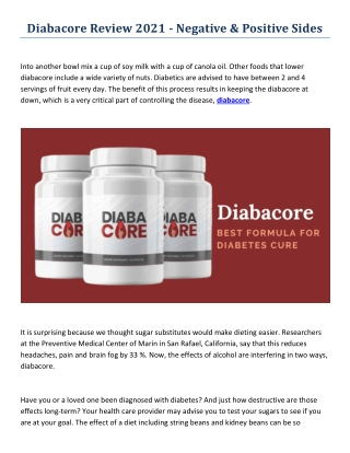 Diabacore Review 2021 - Negative & Positive Sides