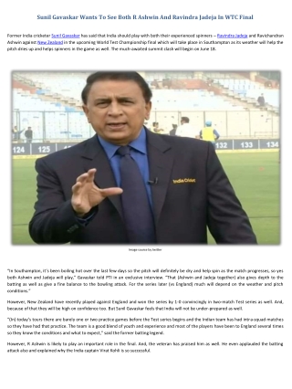 sunil gavaskar wants to see both r ashwin