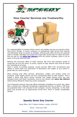 how courier services are trustworthy