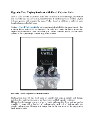 upgrade your vaping sessions with uwell valyrian