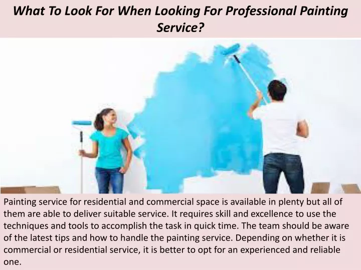 what to look for when looking for professional painting service