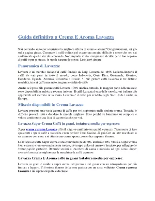 Guida definitiva a Crema E Aroma Lavazza