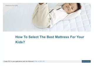 How To Select The Best Mattress For Your Kids?