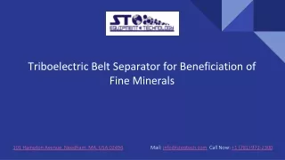 Triboelectric Belt Separator for Beneficiation of Fine Minerals