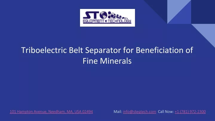 triboelectric belt separator for beneficiation of fine minerals